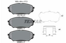 Sada brzdových platničiek kotúčovej brzdy TEXTAR 2511901