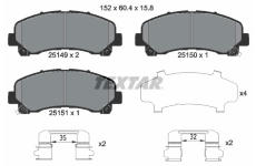 Sada brzdových destiček, kotoučová brzda TEXTAR 2514901