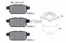 Sada brzdových platničiek kotúčovej brzdy TEXTAR 2525801