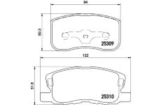 Sada brzdových destiček, kotoučová brzda TEXTAR 2530901