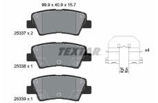 Sada brzdových destiček, kotoučová brzda TEXTAR 2533701