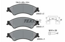 Sada brzdových platničiek kotúčovej brzdy TEXTAR 2563201