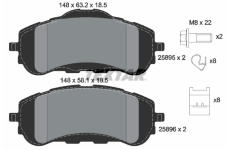 Sada brzdových platničiek kotúčovej brzdy TEXTAR 2589501