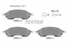 Sada brzdových platničiek kotúčovej brzdy TEXTAR 2696201