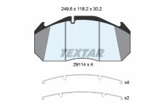 Sada brzdových destiček, kotoučová brzda TEXTAR 2911402