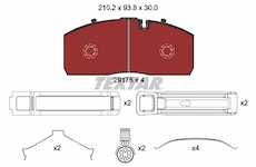 Sada brzdových destiček, kotoučová brzda TEXTAR 2917504