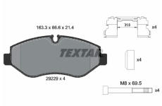 Sada brzdových platničiek kotúčovej brzdy TEXTAR 2922901