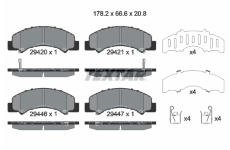 Sada brzdových destiček, kotoučová brzda TEXTAR 2942001