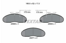Sada brzdových destiček, kotoučová brzda TEXTAR 2998501