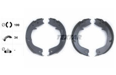 Sada brzdových čelistí, parkovací brzda TEXTAR 91066000