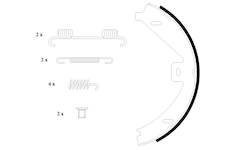 Sada brzdových čelistí, parkovací brzda TEXTAR 91069100