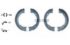 Sada brzdových čelistí, parkovací brzda TEXTAR 91073600