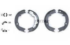 Sada brzdových čelistí, parkovací brzda TEXTAR 91075400