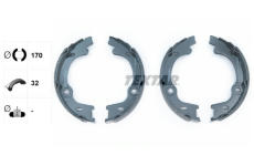 Sada brzdových čelistí, parkovací brzda TEXTAR 91076400