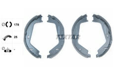 Sada brzdových čelistí, parkovací brzda TEXTAR 91081300