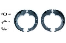 Sada brzdových čelistí, parkovací brzda TEXTAR 91083100