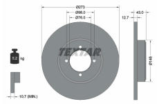 Brzdový kotouč TEXTAR 92011400