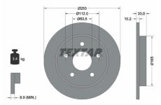 Brzdový kotouč TEXTAR 92032400