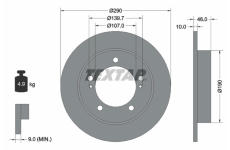 Brzdový kotouč TEXTAR 92036600