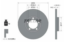Brzdový kotouč TEXTAR 92037900