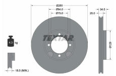 Brzdový kotouč TEXTAR 92047200