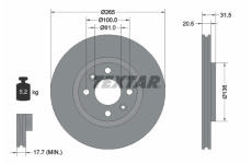 Brzdový kotouč TEXTAR 92049400
