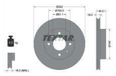Brzdový kotúč TEXTAR 92063200