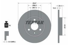 Brzdový kotúč TEXTAR 92067300