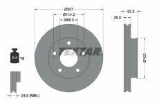 Brzdový kotúč TEXTAR 92074800