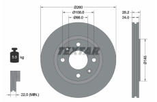 Brzdový kotouč TEXTAR 92078603