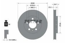 Brzdový kotúč TEXTAR 92082205