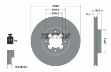 Brzdový kotouč TEXTAR 92092200