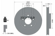 Brzdový kotouč TEXTAR 92098900