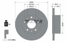 Brzdový kotouč TEXTAR 93104700