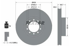Brzdový kotouč TEXTAR 93105000