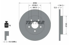 Brzdový kotouč TEXTAR 92109703