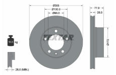 Brzdový kotouč TEXTAR 92115903