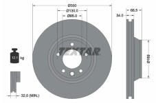Brzdový kotúč TEXTAR 92121805