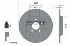 Brzdový kotouč TEXTAR 92160103