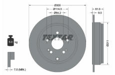 Brzdový kotouč TEXTAR 92162503