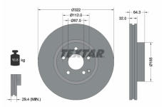 Brzdový kotouč TEXTAR 92163505