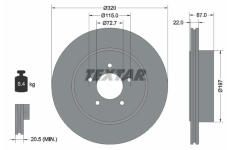 Brzdový kotouč TEXTAR 92177205
