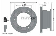Brzdový kotúč TEXTAR 93177703