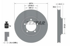 Brzdový kotouč TEXTAR 92221800