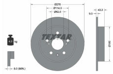 Brzdový kotouč TEXTAR 92225303
