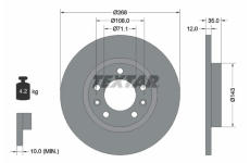 Brzdový kotúč TEXTAR 92268003