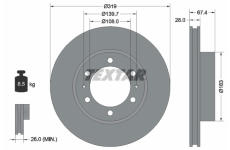 Brzdový kotouč TEXTAR 92274903