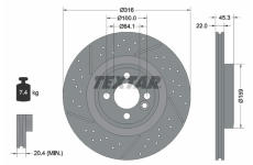 Brzdový kotouč TEXTAR 92279105