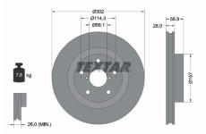 Brzdový kotouč TEXTAR 92286203