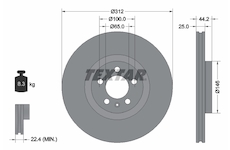 Brzdový kotouč TEXTAR 92306405